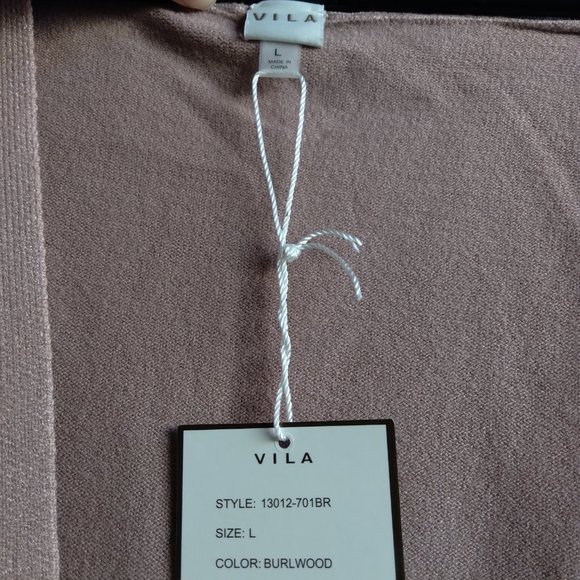 Vila Dusty Rose Pink / Mauve Knit Cardigan with Cable Knit Detail - Picture 4 of 5